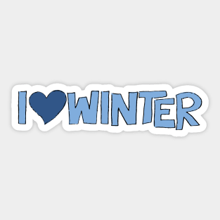 I Heart Winter Illustrated Text with a heart Sticker